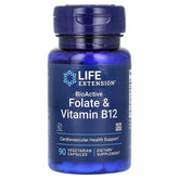 Life Extension Folate & Vitamin B12 Vegetarian Capsules, 90 Count