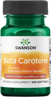 Swanson Beta-Carotene 25000 Iu (7500 mcg) 100 Soft Gels