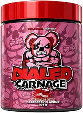 The X Athletics Dialed Carnage Pre-Workout Creaming Soda Raspberry 25 Servings
