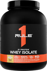 Rule 1 100% Whey Protein Isolate and Hydrolysate Protein 4.94 lb Banana Creme (76 Servings)