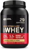 Optimum Nutrition Gold Standard 100% Whey Protein Powder, French Vanilla Creme 2lb