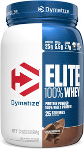 Dymatize Nutrition Elite Whey Protein, Rich Chocolate 2lb (907g)