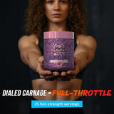 The X Athletics Dialed Carnage Pre-Workout Strawberry Clouds, 25 Servings