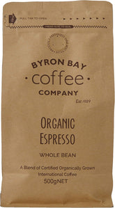 Byron Bay Coffee Company Organic Espresso Whole Bean, 500 g