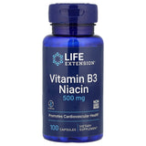 Life Extension Vitamin B3 Niacin, 500 Milligram, 100 Capsules