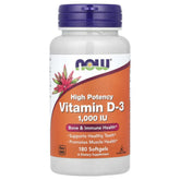 Now Vitamin D-3 1000IU 180 Capsules