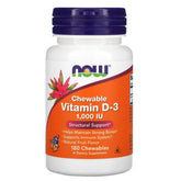 Now Foods Vitamin D-3 1000IU 180 Chewable Tablets