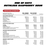 Zombie Labs End Of Dayz Pre-Workout 50 Serve Raspberry Sour