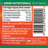 Green Nutritionals Hawaiian Natural Astaxanthin 12mg 20 Capsules