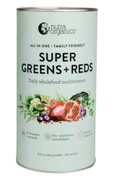 Nutra Organics Super Greens + Reds Daily Wholefood Multivitamin 600g 66 serves
