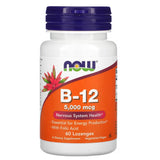Now Foods B12 5000mcg with Folic Acid 60 Lozenges