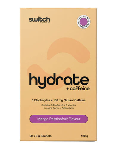 Switch Nutrition Hydrate + Caffeine Mango Passionfruit 20x6g Sachets
