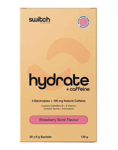 Switch Nutrition Hydrate + Caffeine Strawberry Burst 20x6g Sachets