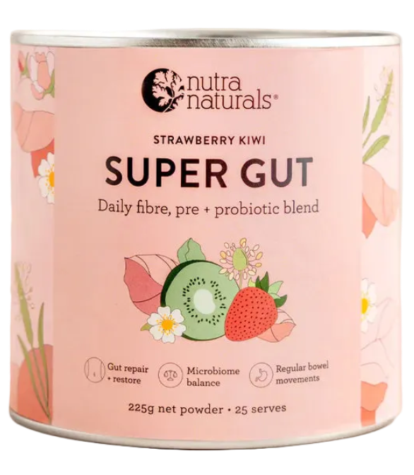 Nutra Naturals (Nutra Organics) Super Gut Strawberry Kiwi 225g, 25 Serves