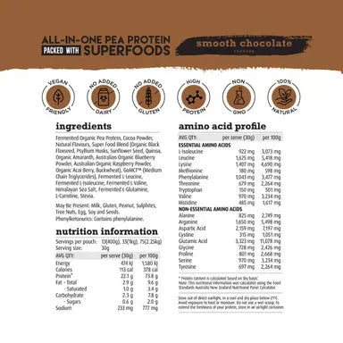White Wolf Nutrition Vegan Superfood Protein Blend 1kg Smooth Chocolate