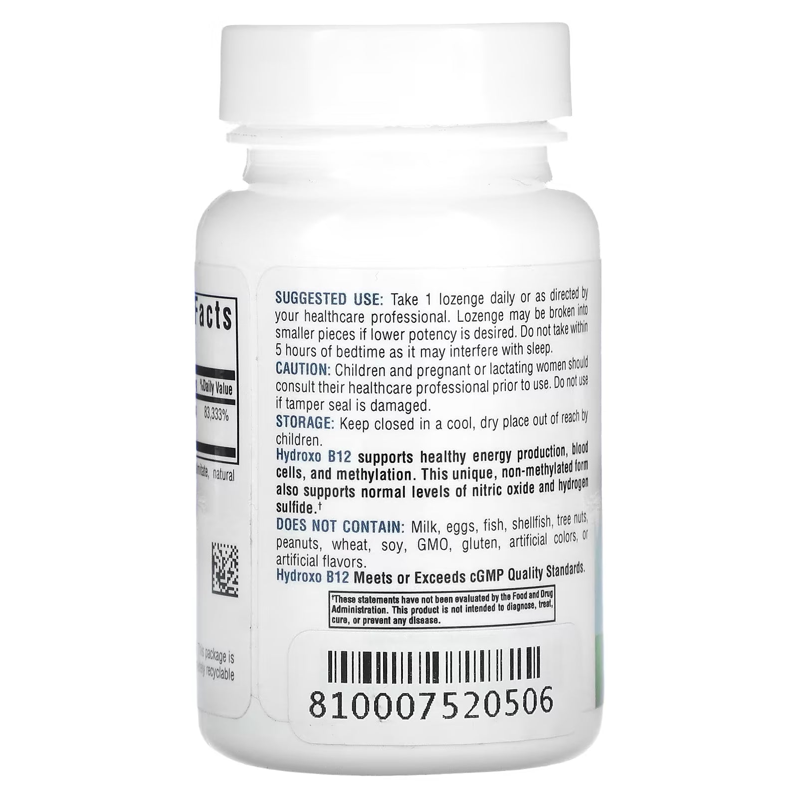 Seeking Health Hydroxo B12 Vitamin 60 Lozenges