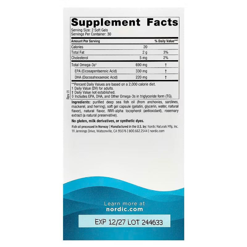 Nordic Naturals Omega-3 60 Soft Gels