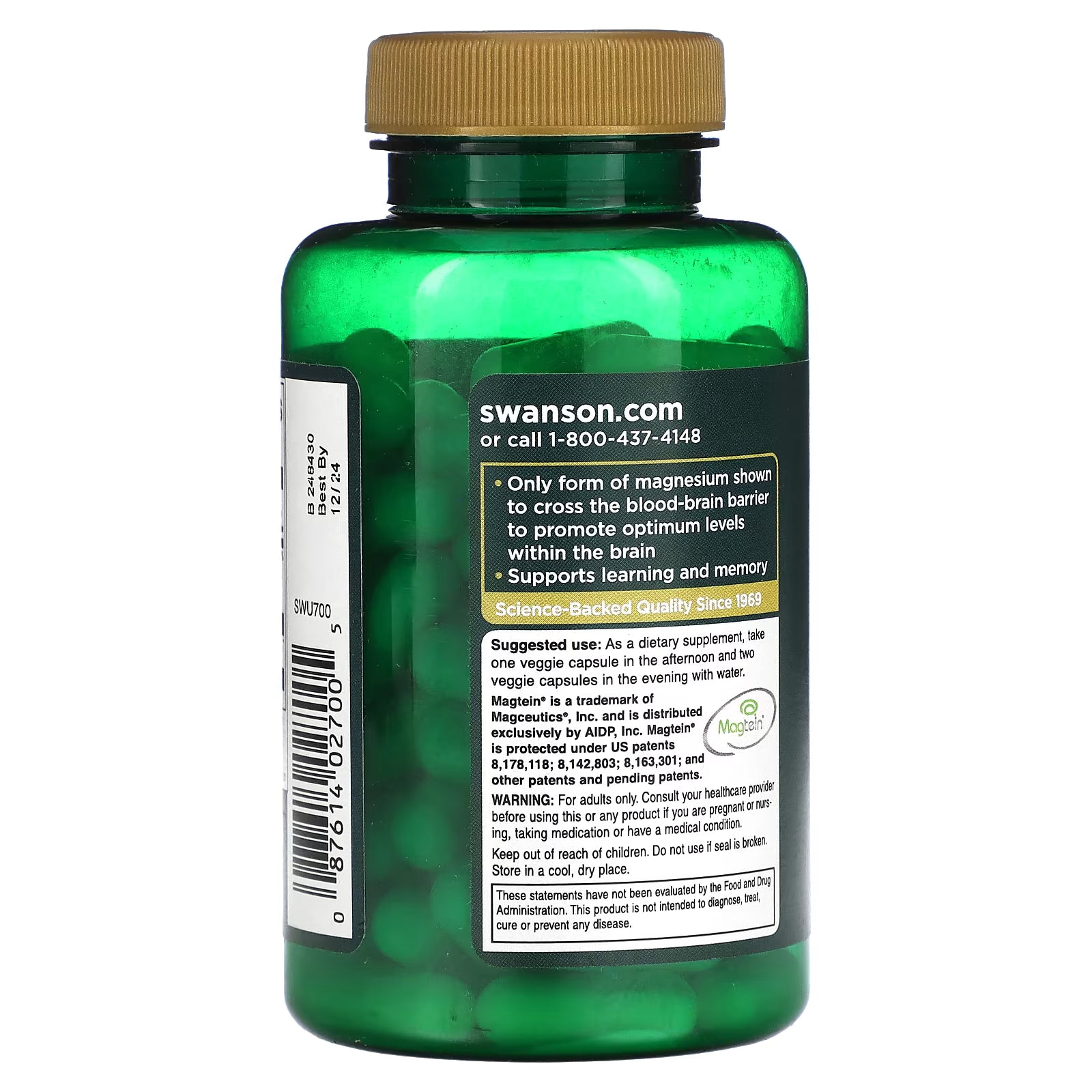Swanson Magnesium L-Threonate 90 Veg Capsules