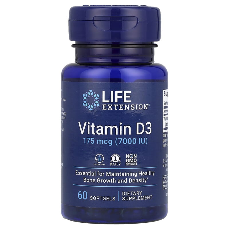 Life Extension Vitamin D3 7000 IU, 60 capsules