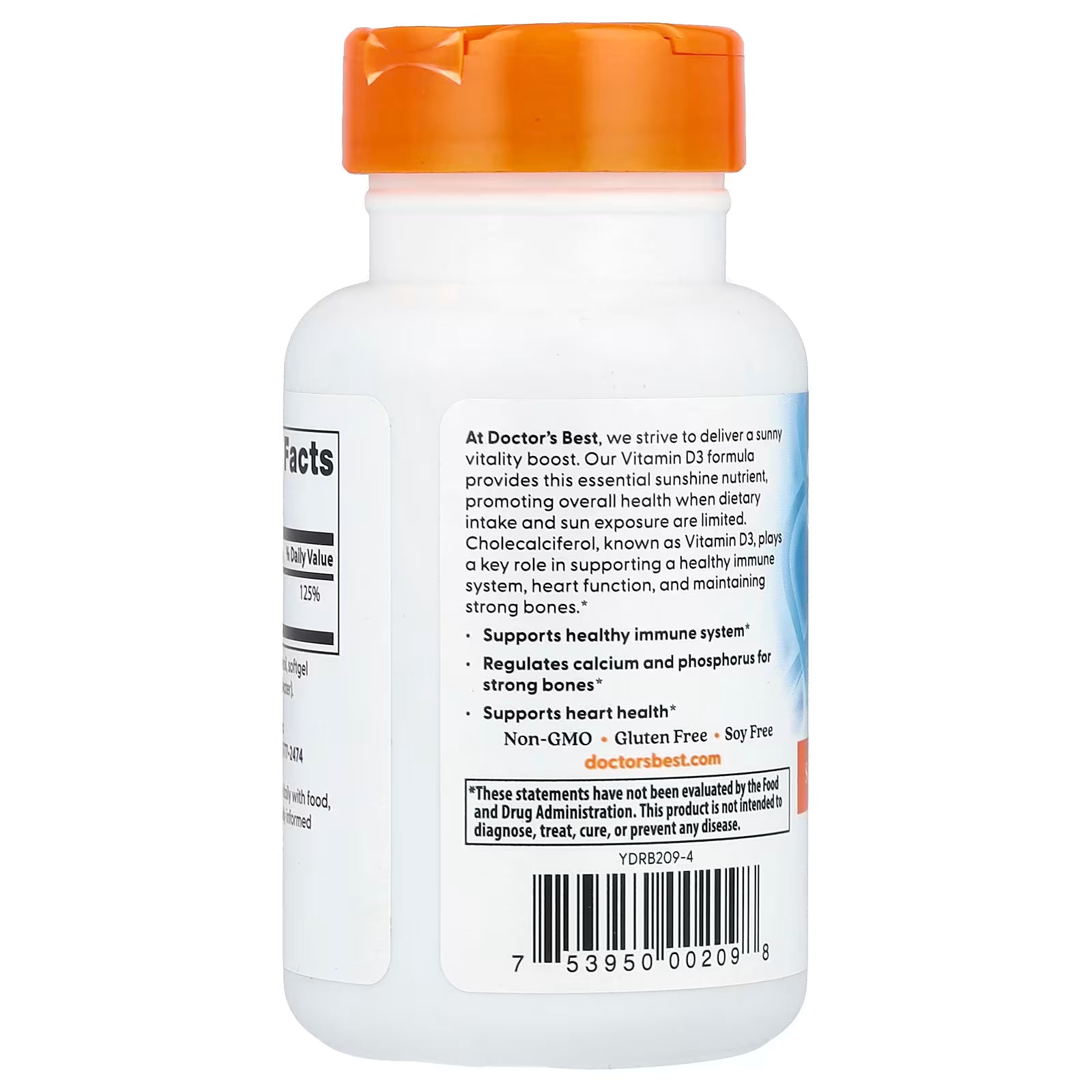 Doctor's Best Vitamin D3 25 mcg (1,000 IU) 180 Softgels