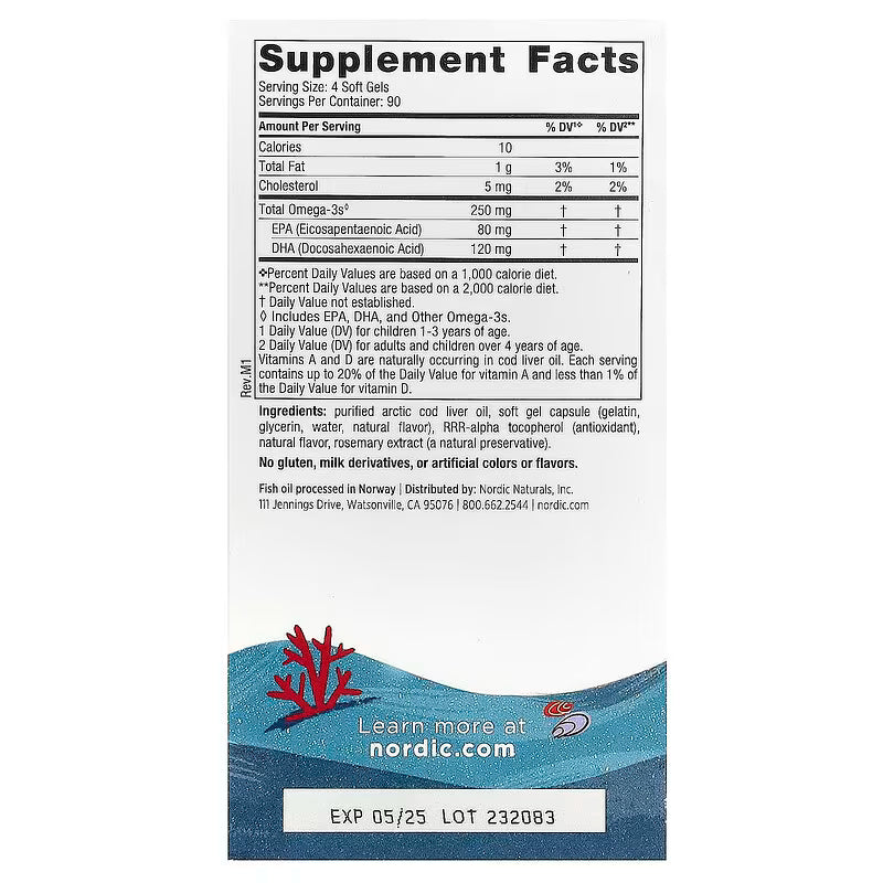 Nordic Naturals Children's DHA 360 Soft Gels 250mg