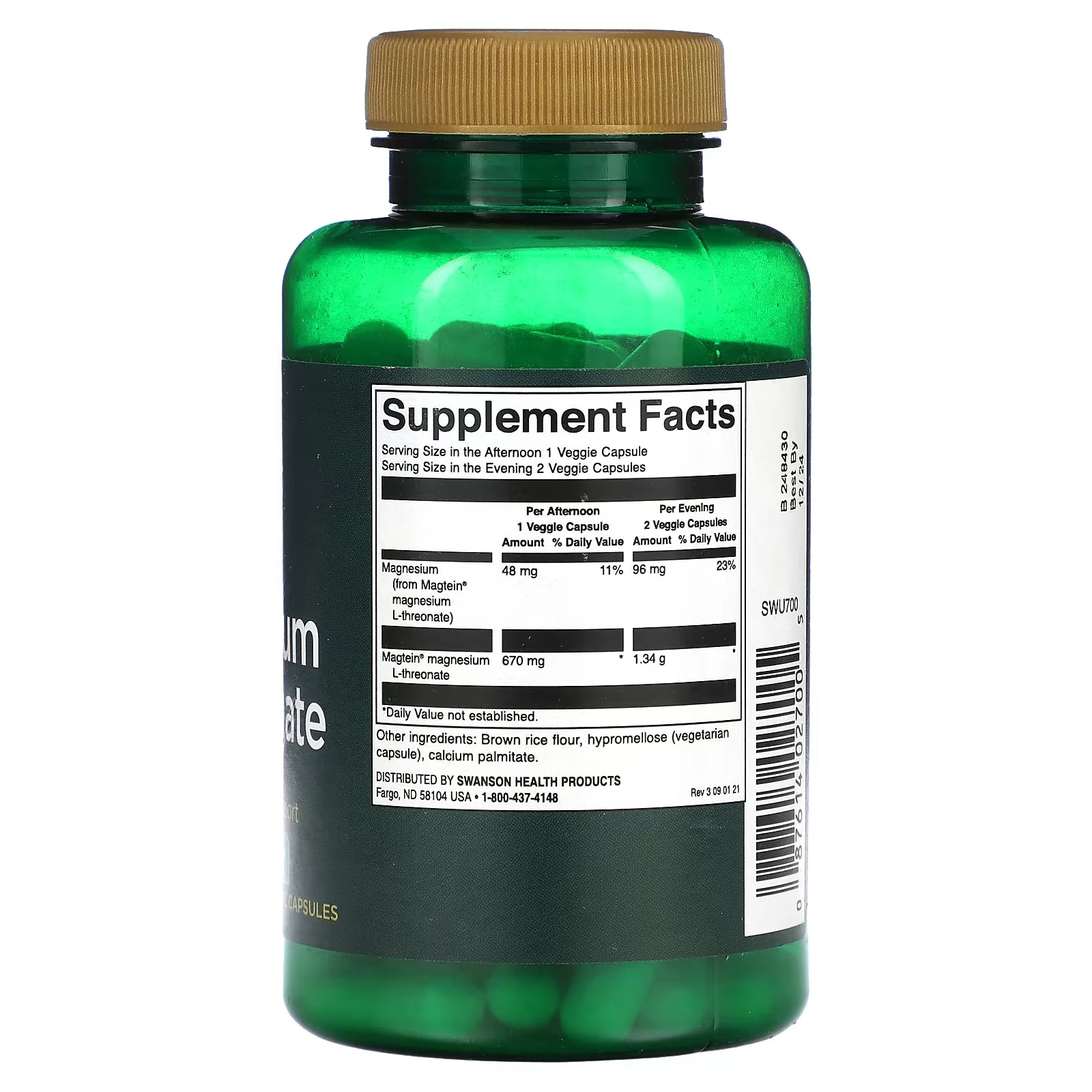 Swanson Magnesium L-Threonate 90 Veg Capsules
