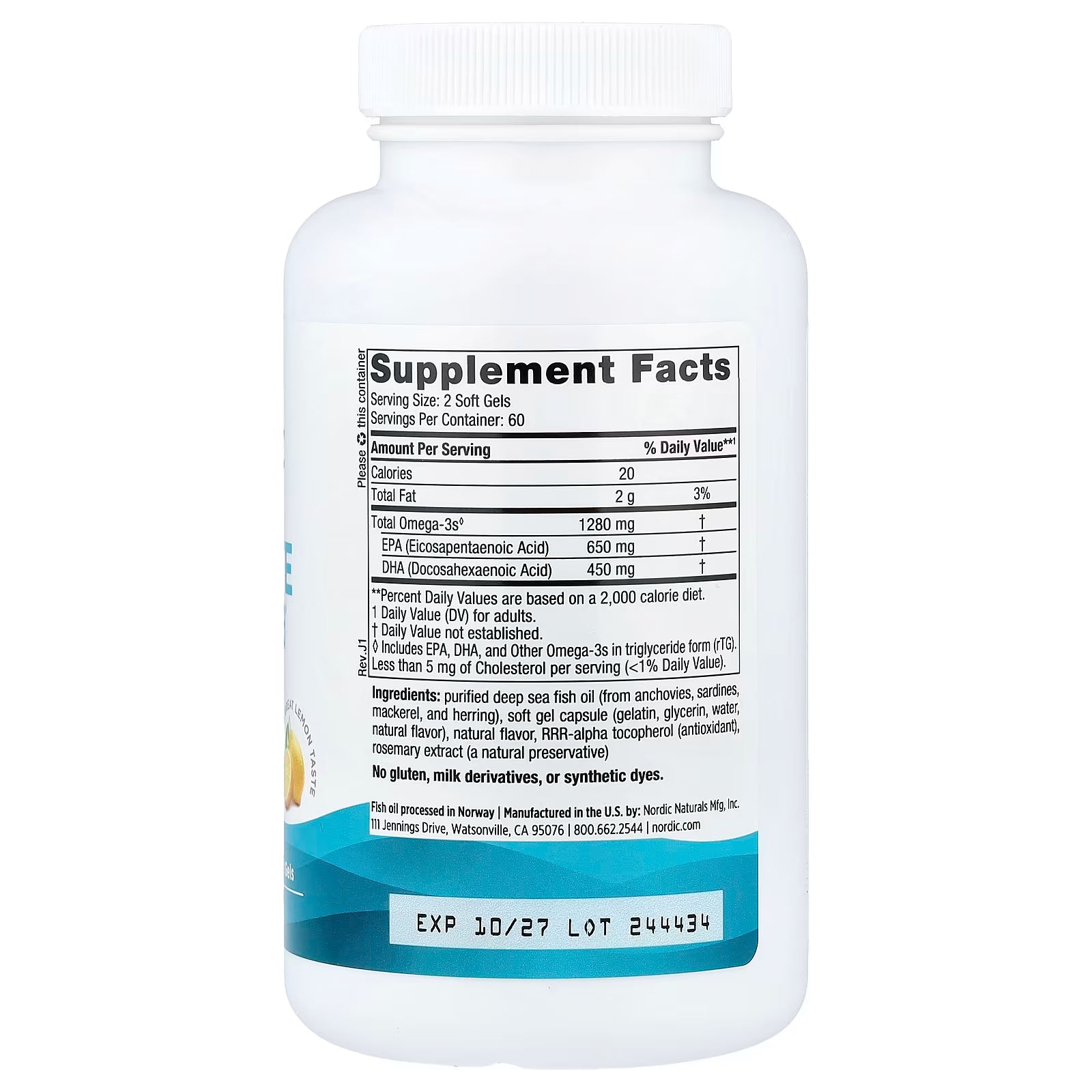 Nordic Naturals Lemon Flavour Ultimate Omega 120 Soft Gels