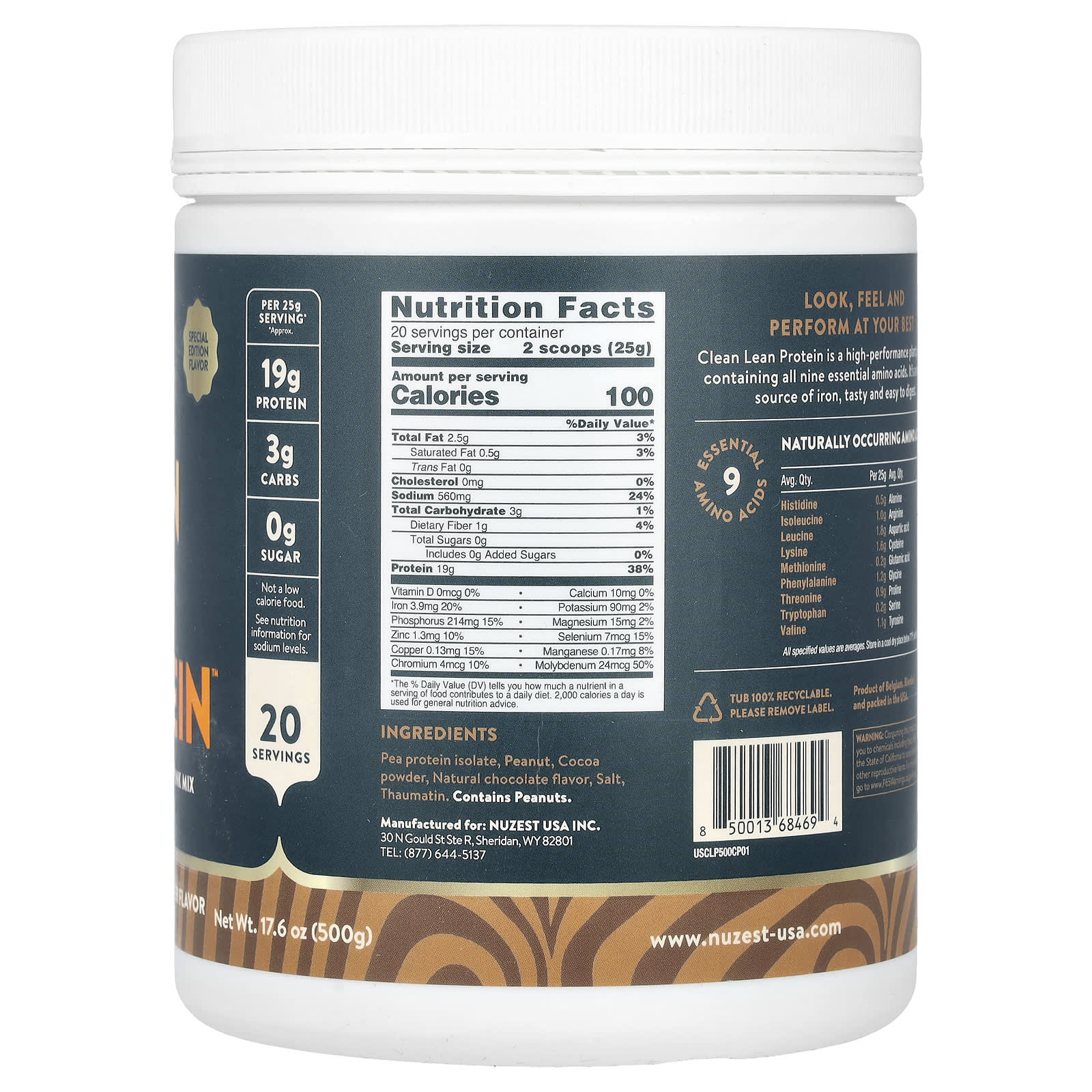Nuzest Clean Lean Protein 500g Chocolate Peanut Butter