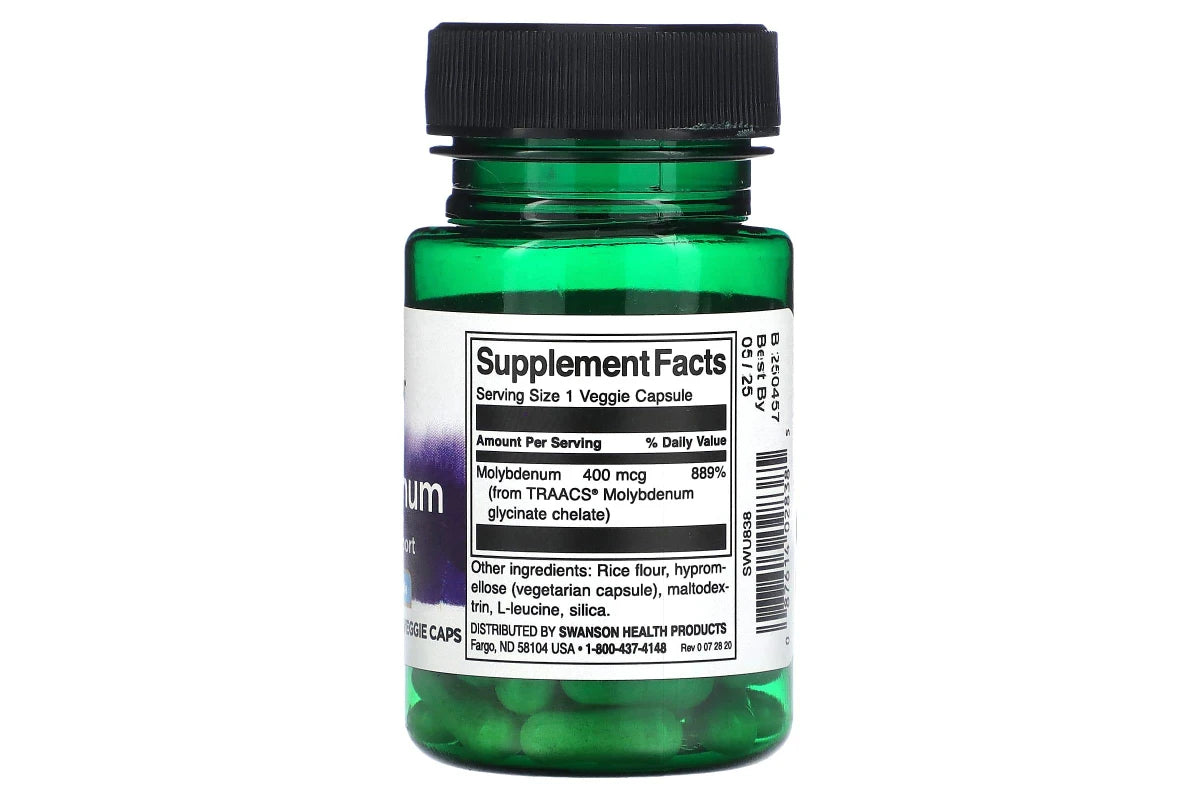 Swanson Ultra Albion Chelated Molybdenum 400mcg 60 Veggie Capsules