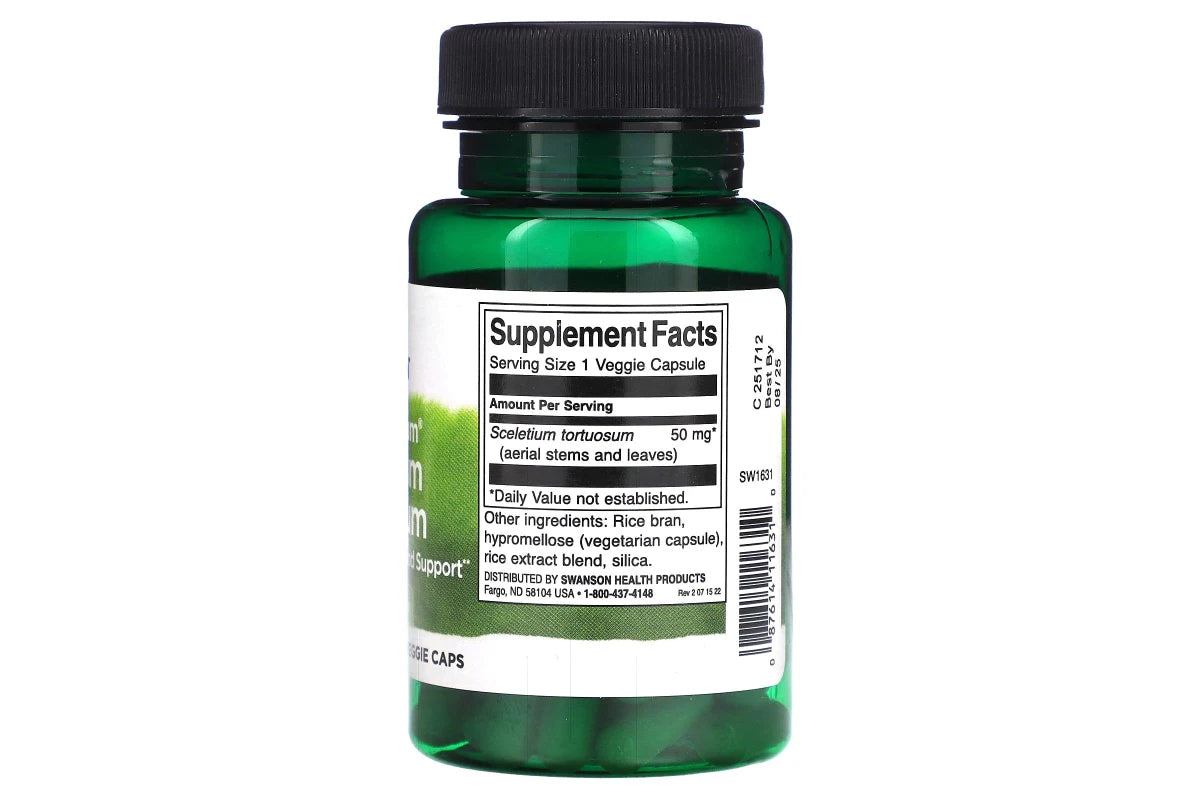 Swanson Full Spectrum Sceletium Tortuosum 50 Milligrams 60 Veg Capsules