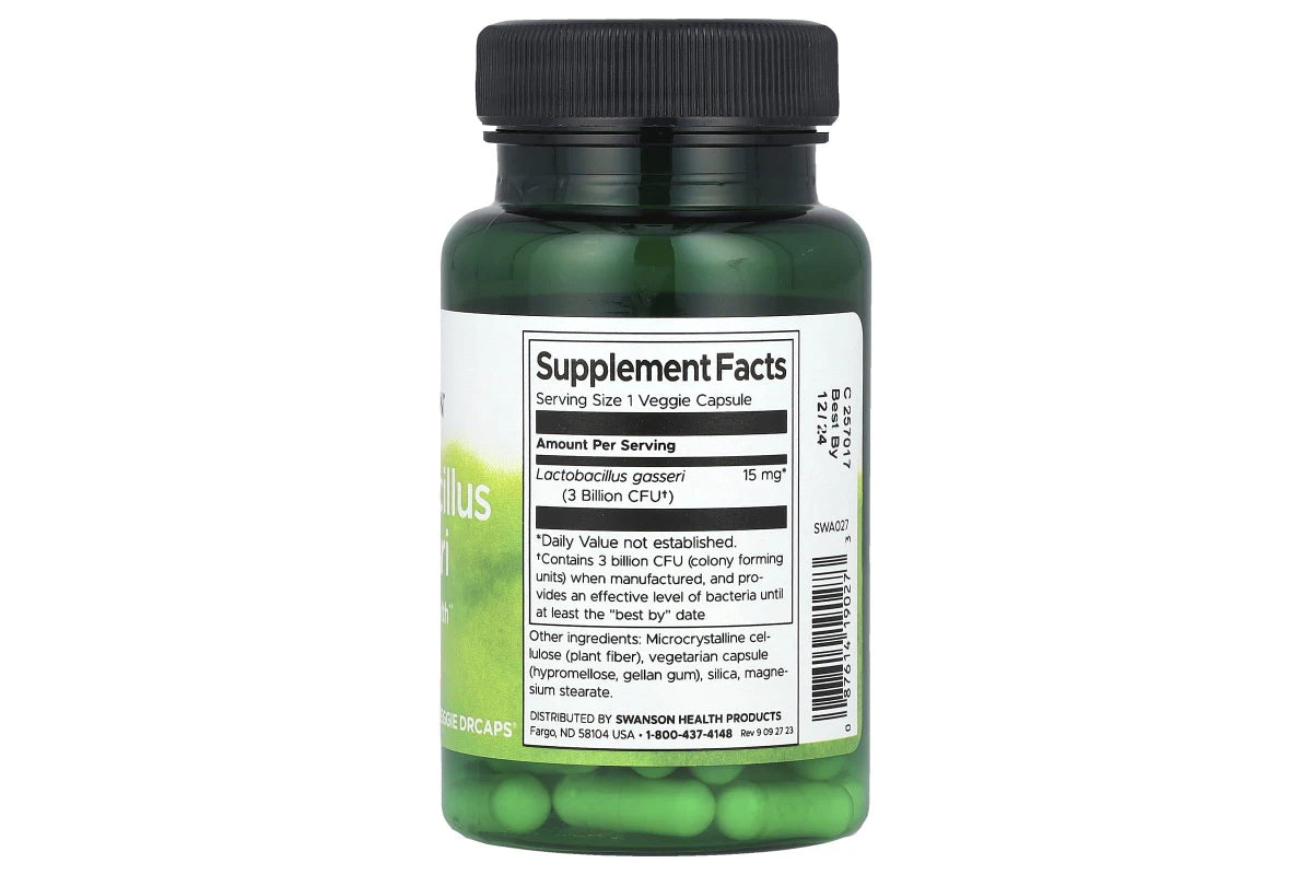 Swanson Lactobacillus Gasseri, 3 Billion CFU 60 Veggie Capsules
