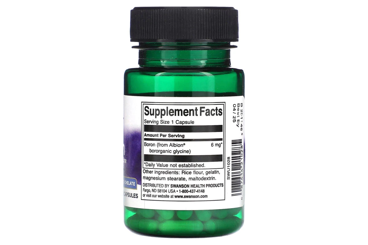 Swanson Boron from Albion Boroganic Glycine 6 Milligrams 60 Capsules