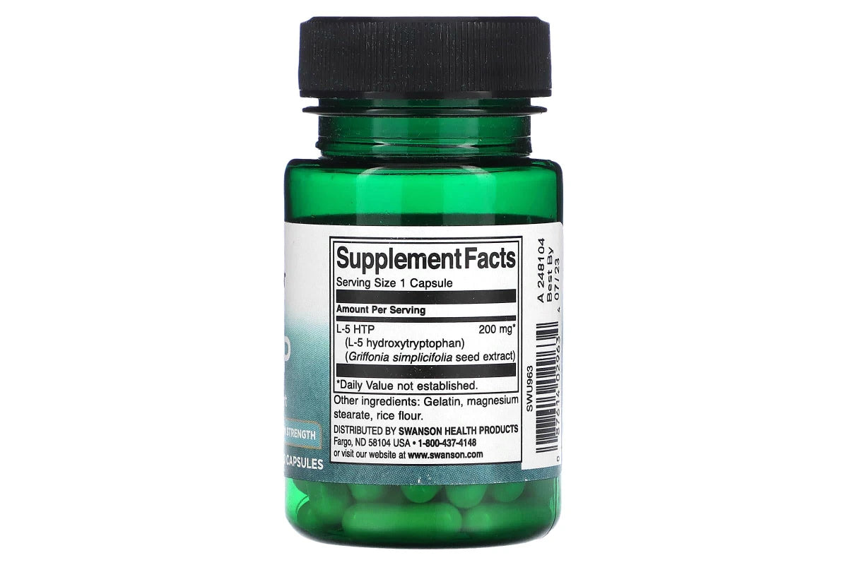 Swanson 5-Htp 200 Milligrams 60 Veg Capsules