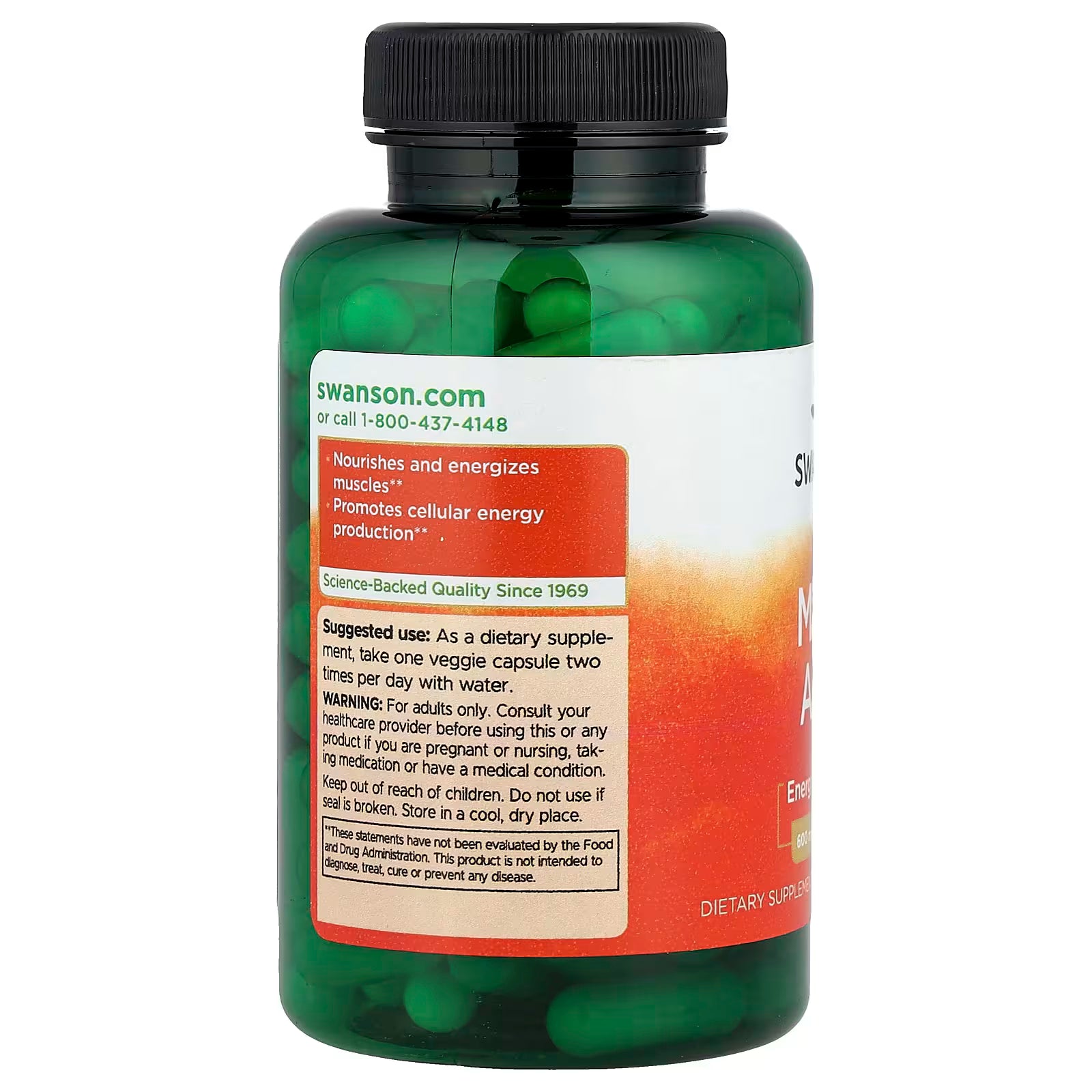 Swanson Malic Acid 600 mg 100 Veg Capsules