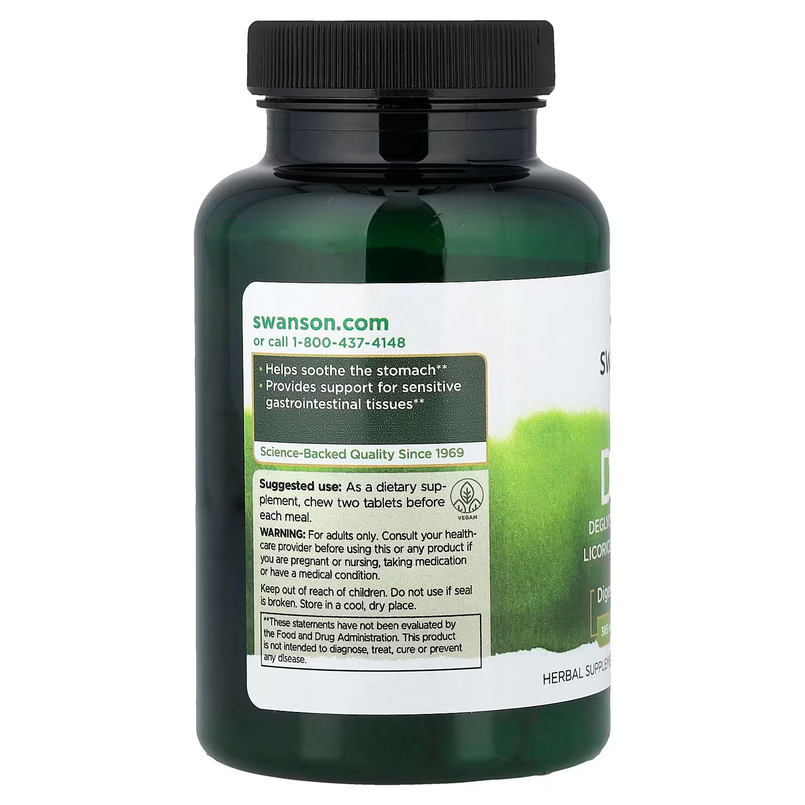 Swanson DGL (Licorice) 385mg 180 Chewable's