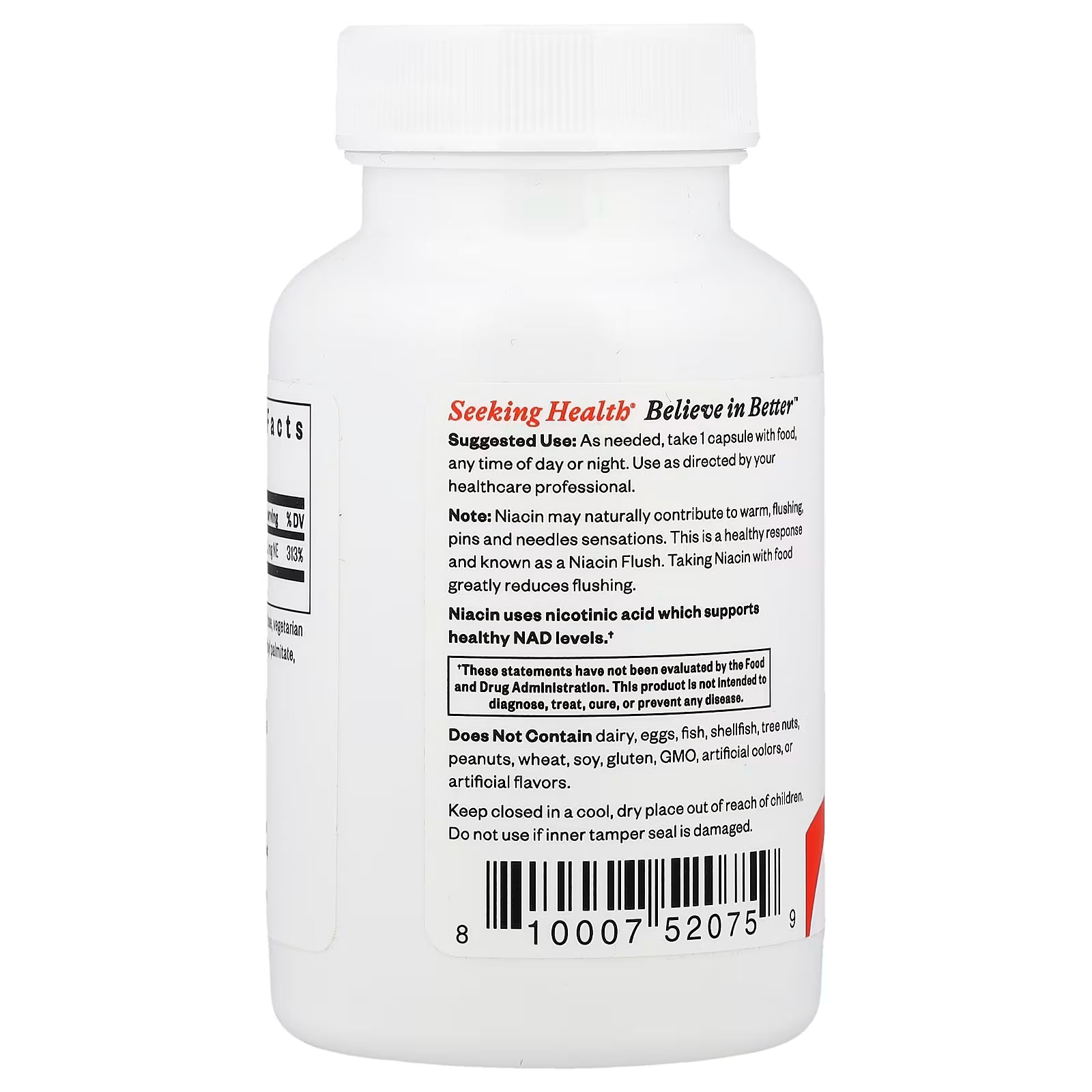 Seeking Health Niacin 50 mg 100 Vegetarian Capsules