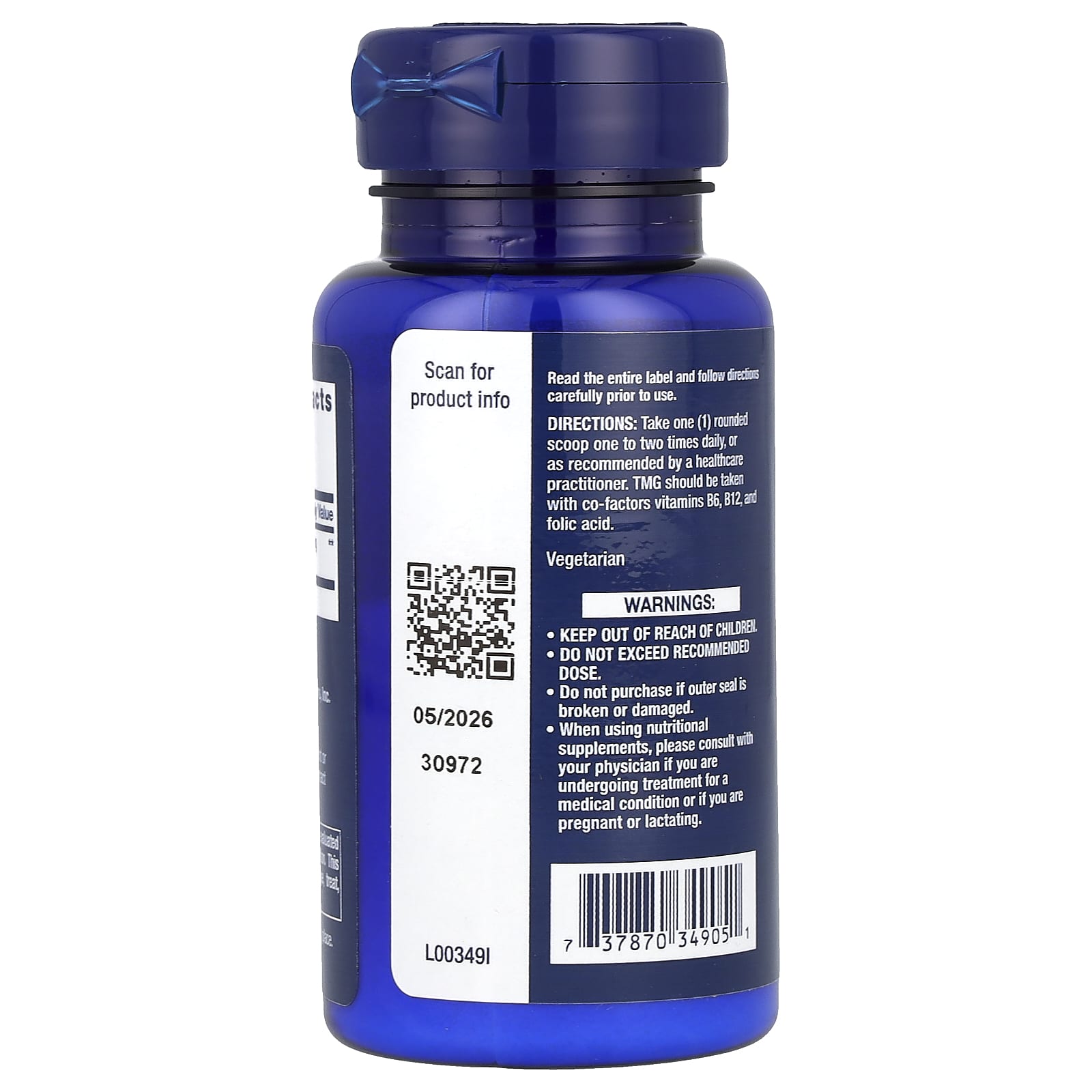 Life Extension TMG (Trimethylglycine) 50g powder
