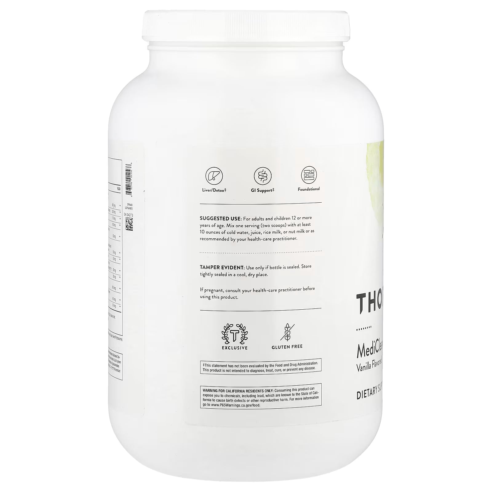Thorne MediClear-SGS™ Vanilla 34.4 oz (978 g)