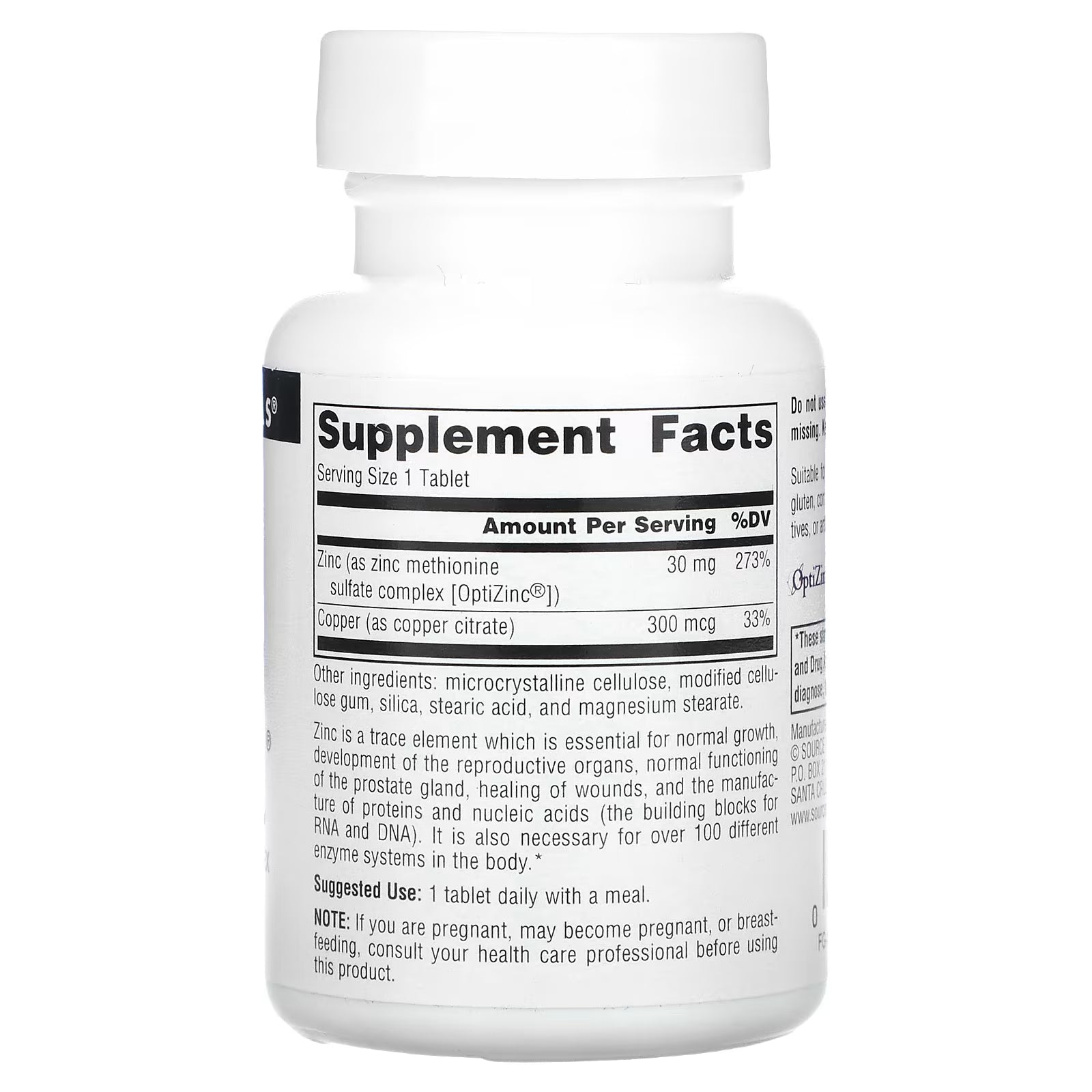 Source Naturals OptiZinc 120 Tablets
