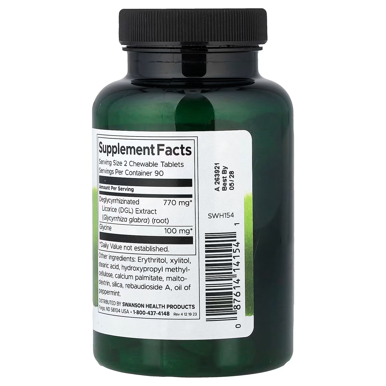 Swanson DGL (Licorice) 385mg 180 Chewable's