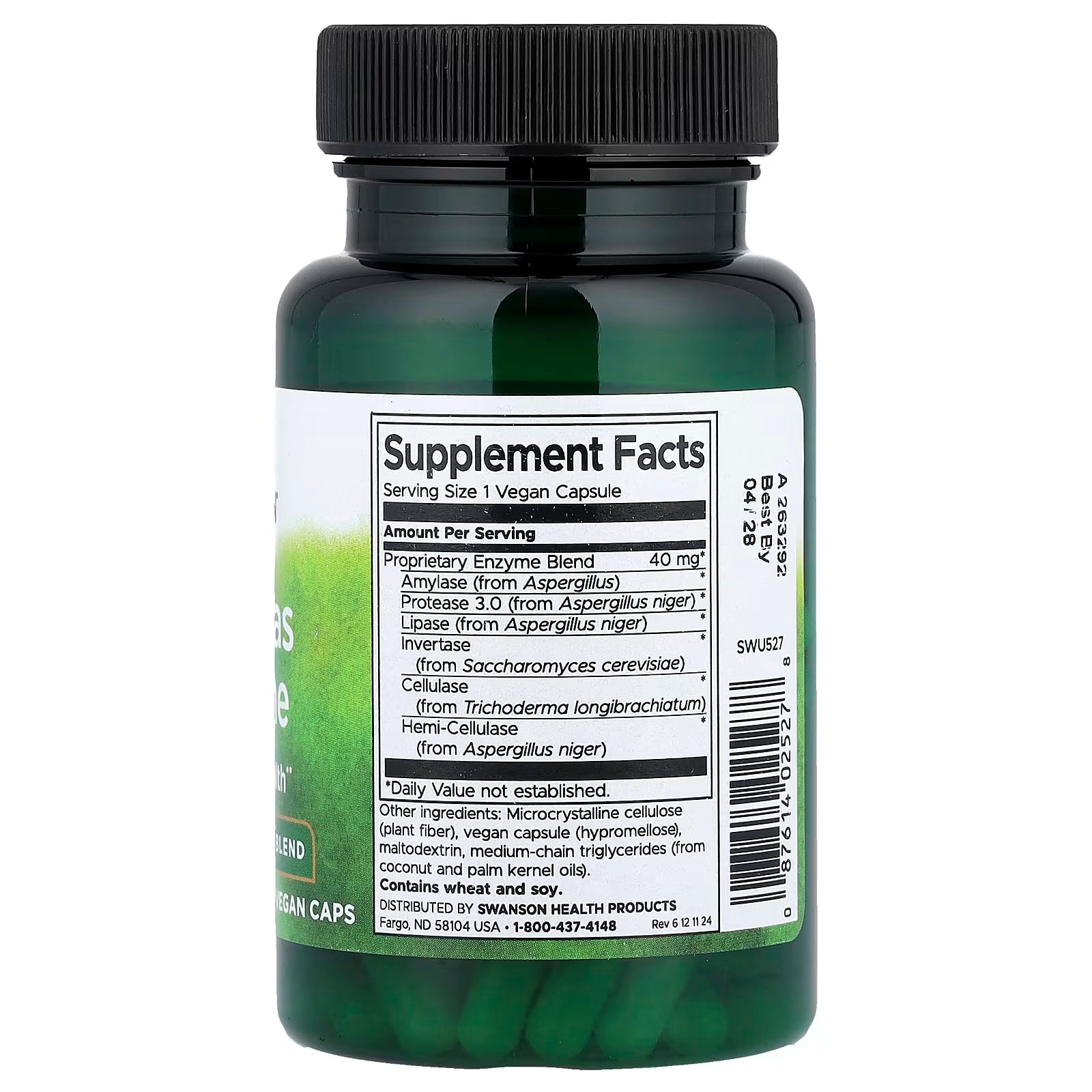 Swanson Anti-Gas Enzyme High Potency Blend 90 Veg Caps