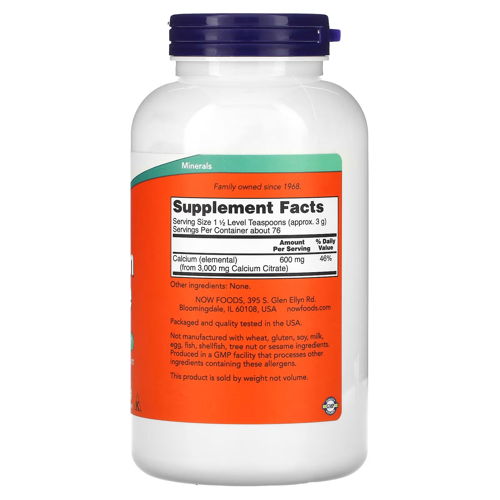 NOW Calcium Citrate Powder 8oz (227g)