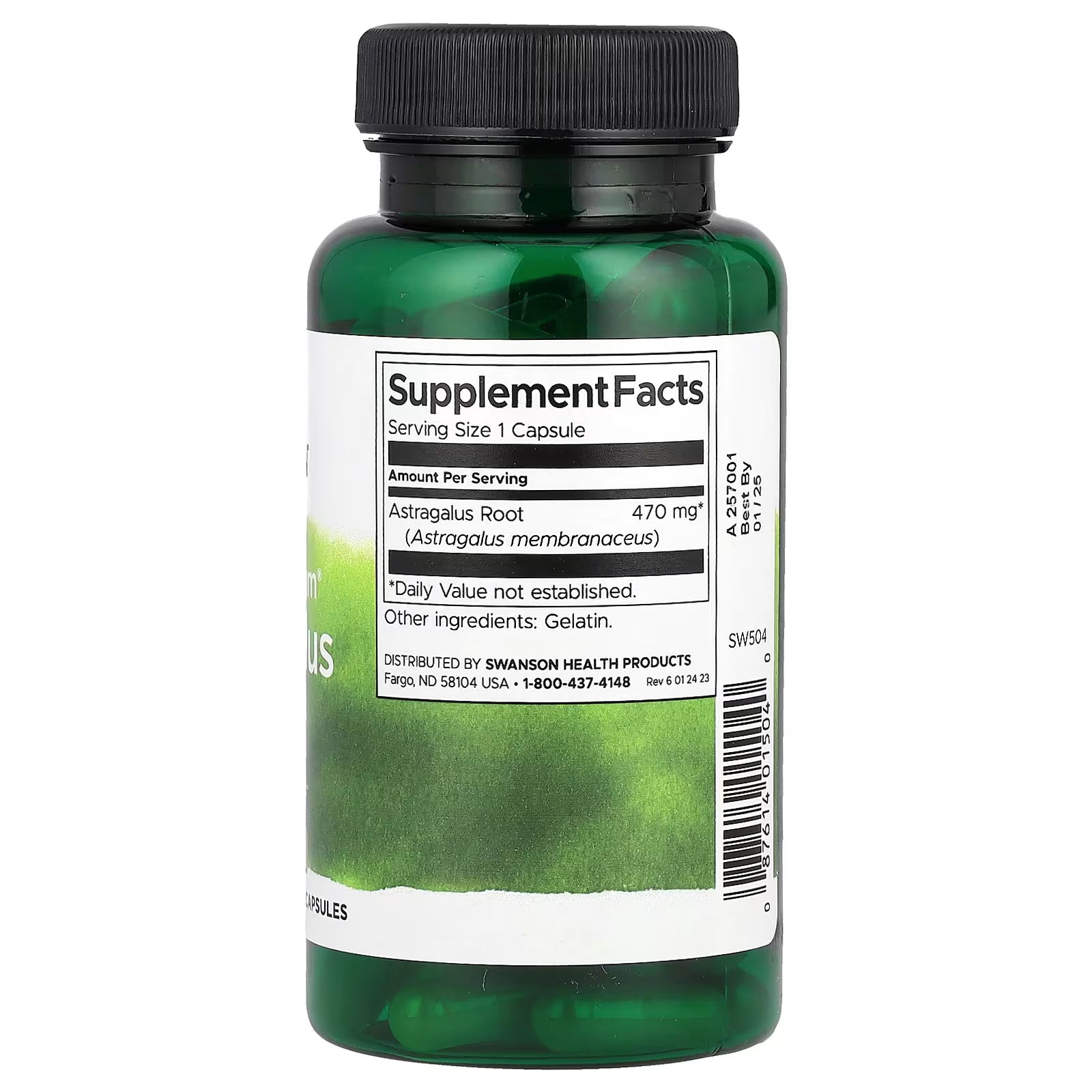 Swanson Astragalus Root 470mg 100 Capsules