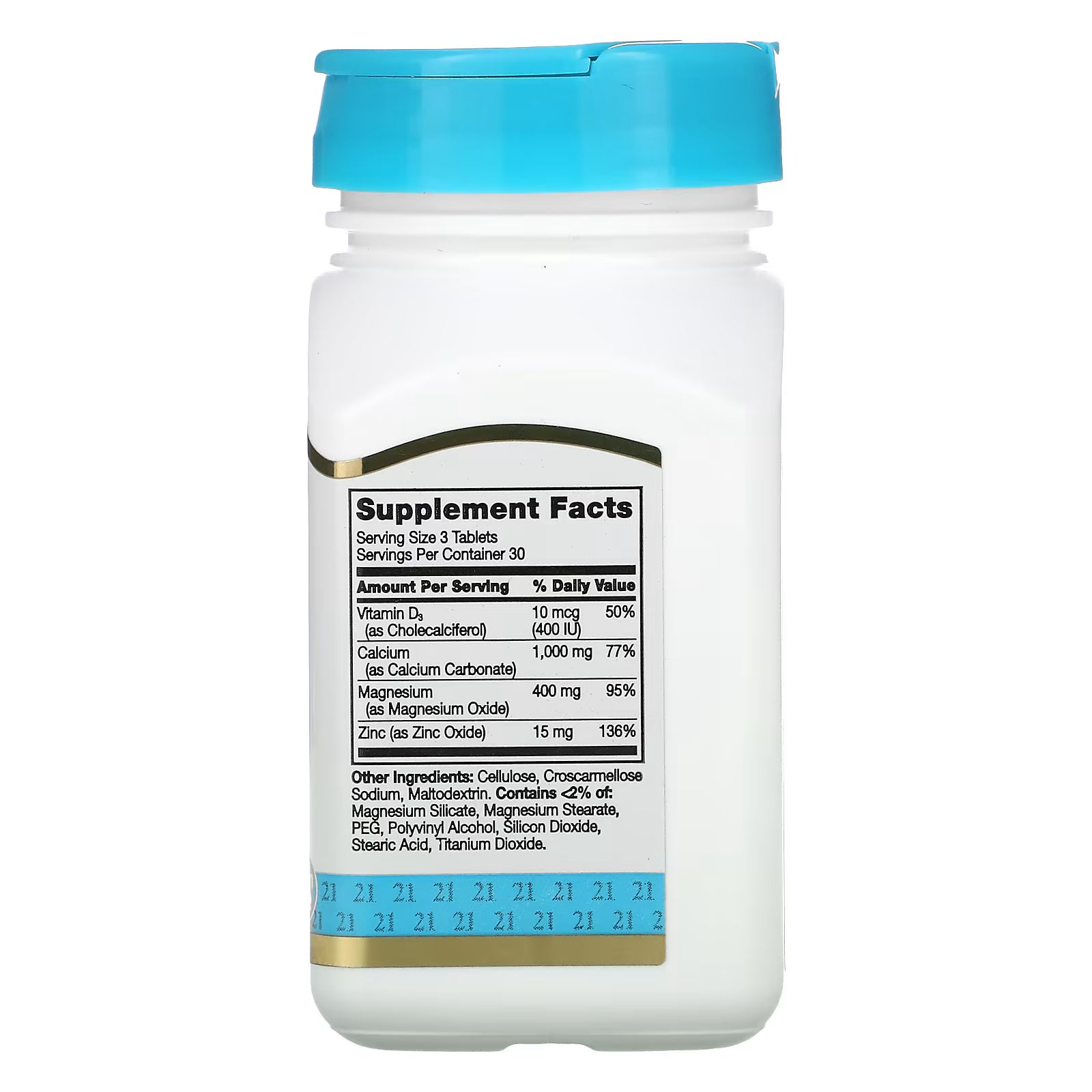 21st Century Calcium, Magnesium, Zinc + D3 (90 Tablets)