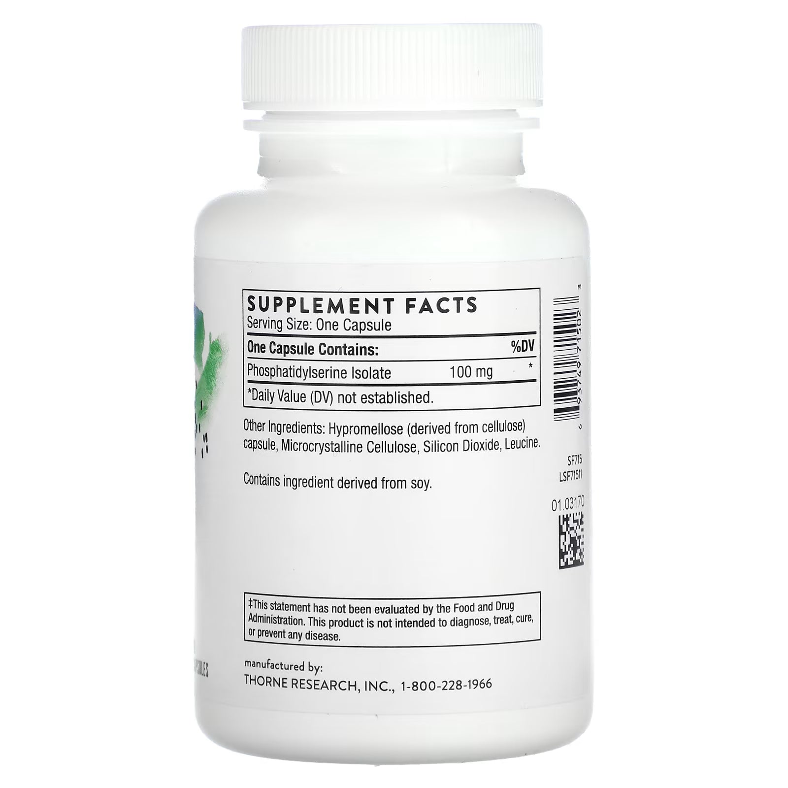Thorne Phosphatidylserine 60 Capsules (100 mg per Capsule)