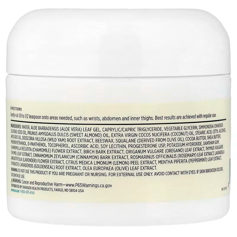 Swanson Premium Wild Yam Cream 97% Natural 59ml 2 fl oz