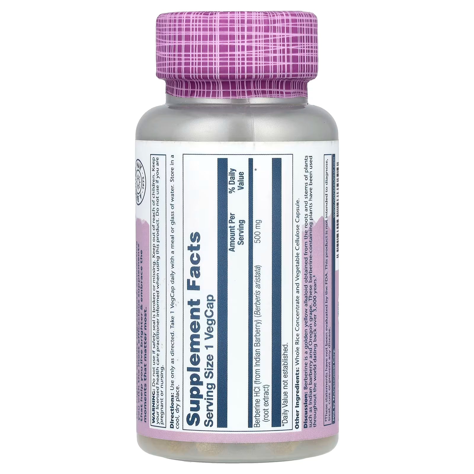 Solaray Berberine 500mg 60 Capsules