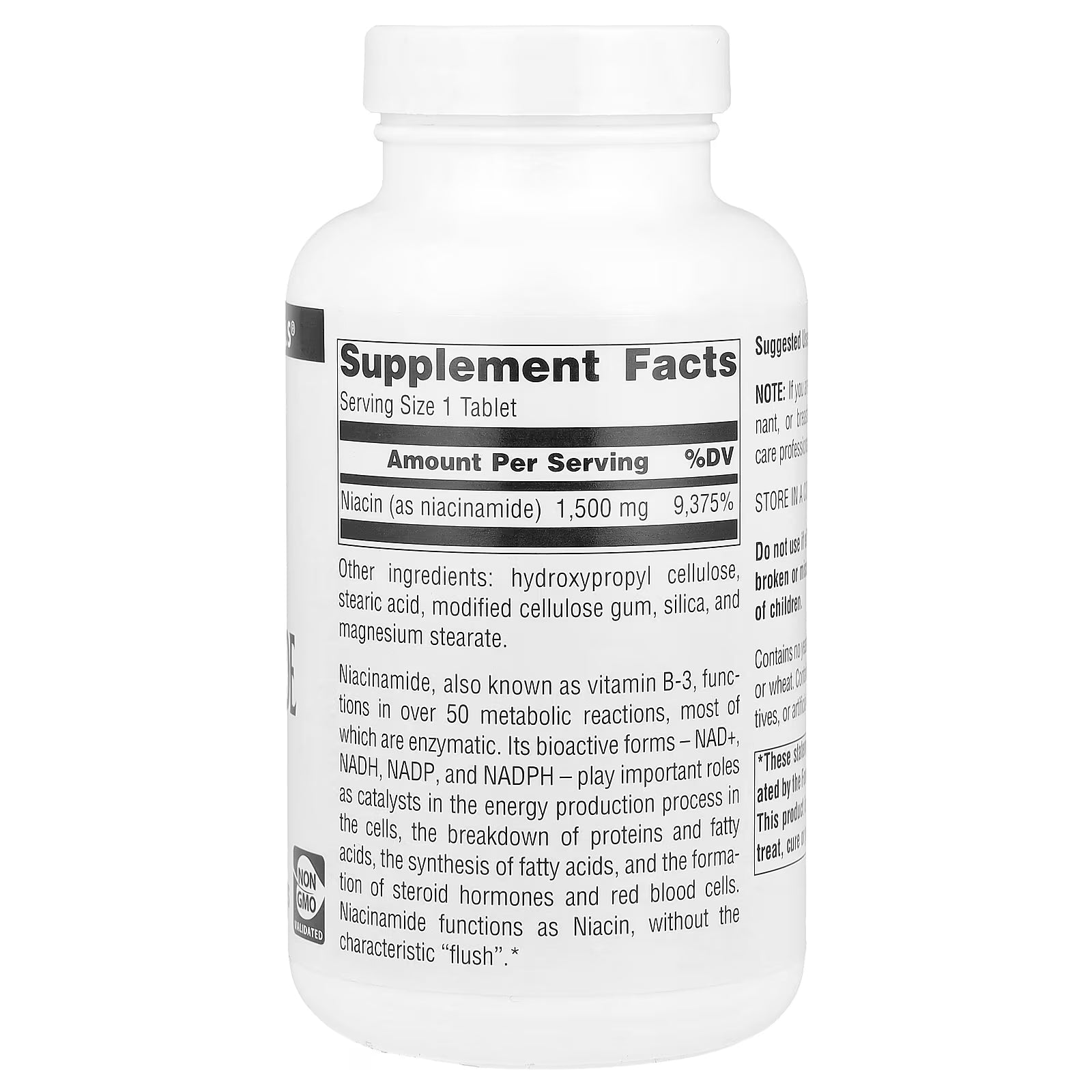 Source Naturals Niacinamide B-3 1500 mg 100 Tablets