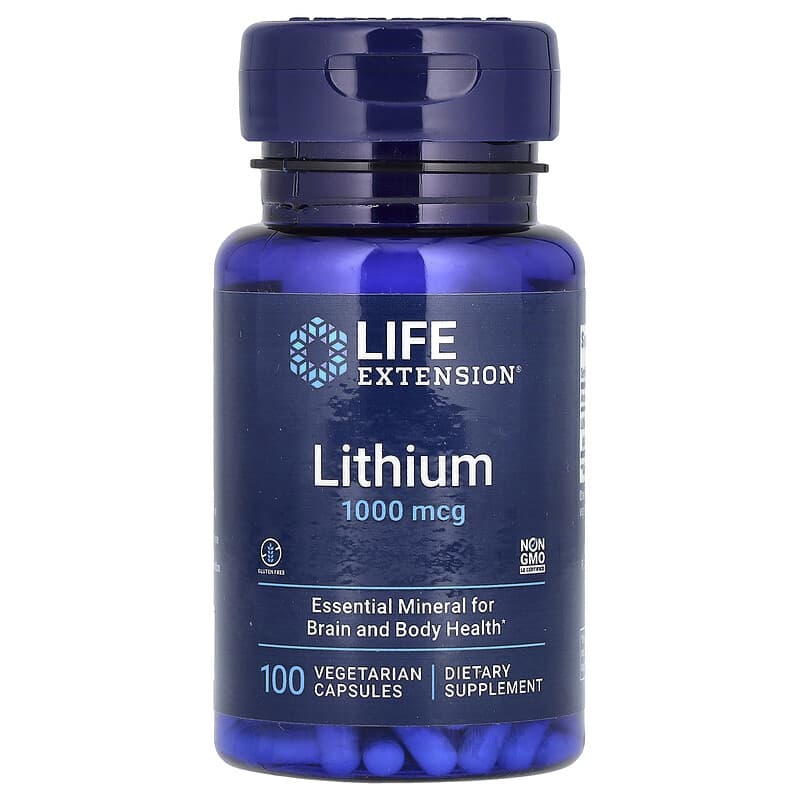 Life Extension Lithium 1,000 Mcg 100 Vegetarian Capsules, 100 Count