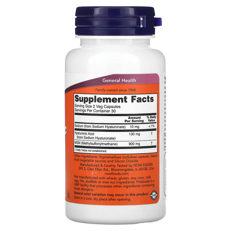 NOW Foods Hyaluronic Acid 50mg 60 Veg Capsules